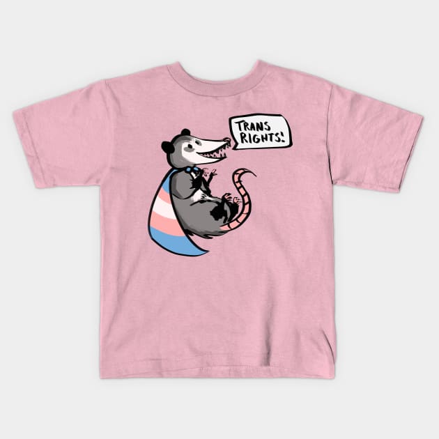 Trans rights possum Kids T-Shirt by Elliot HT Art